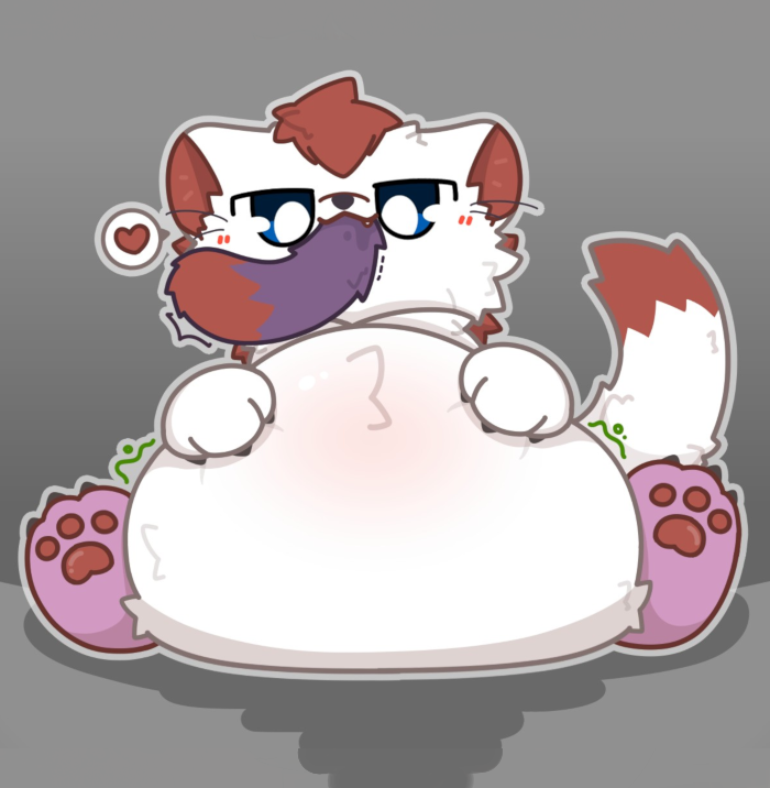Blitz swallowing down his summer coat self.