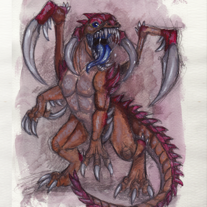 Drythkalt rearing up for a fight.