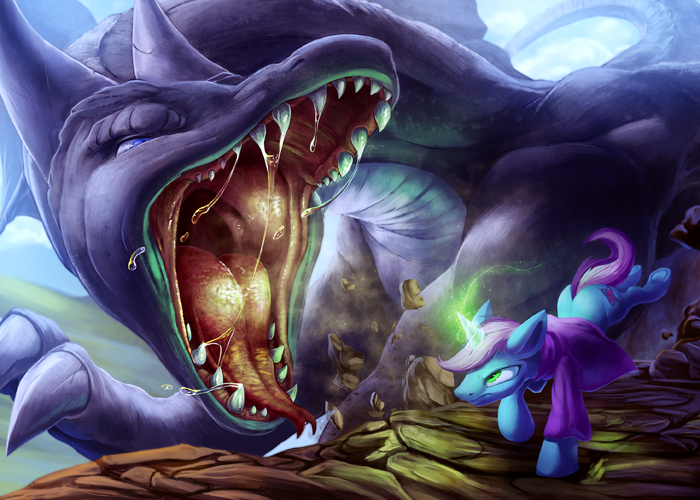 Gyro Fighting a Massive Deragon