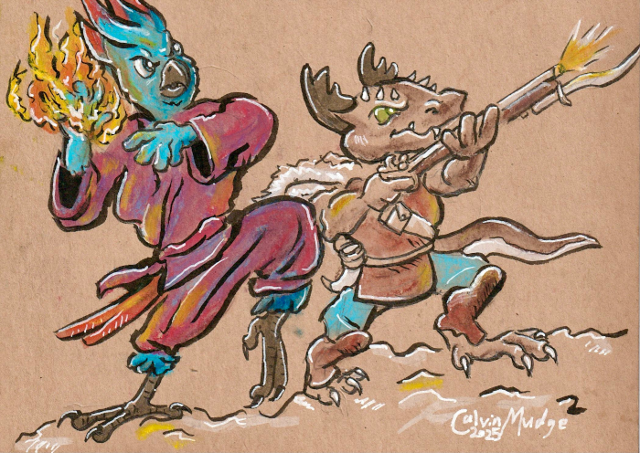 Ka'lam and Bryce fighting together against an offscreen opponent.