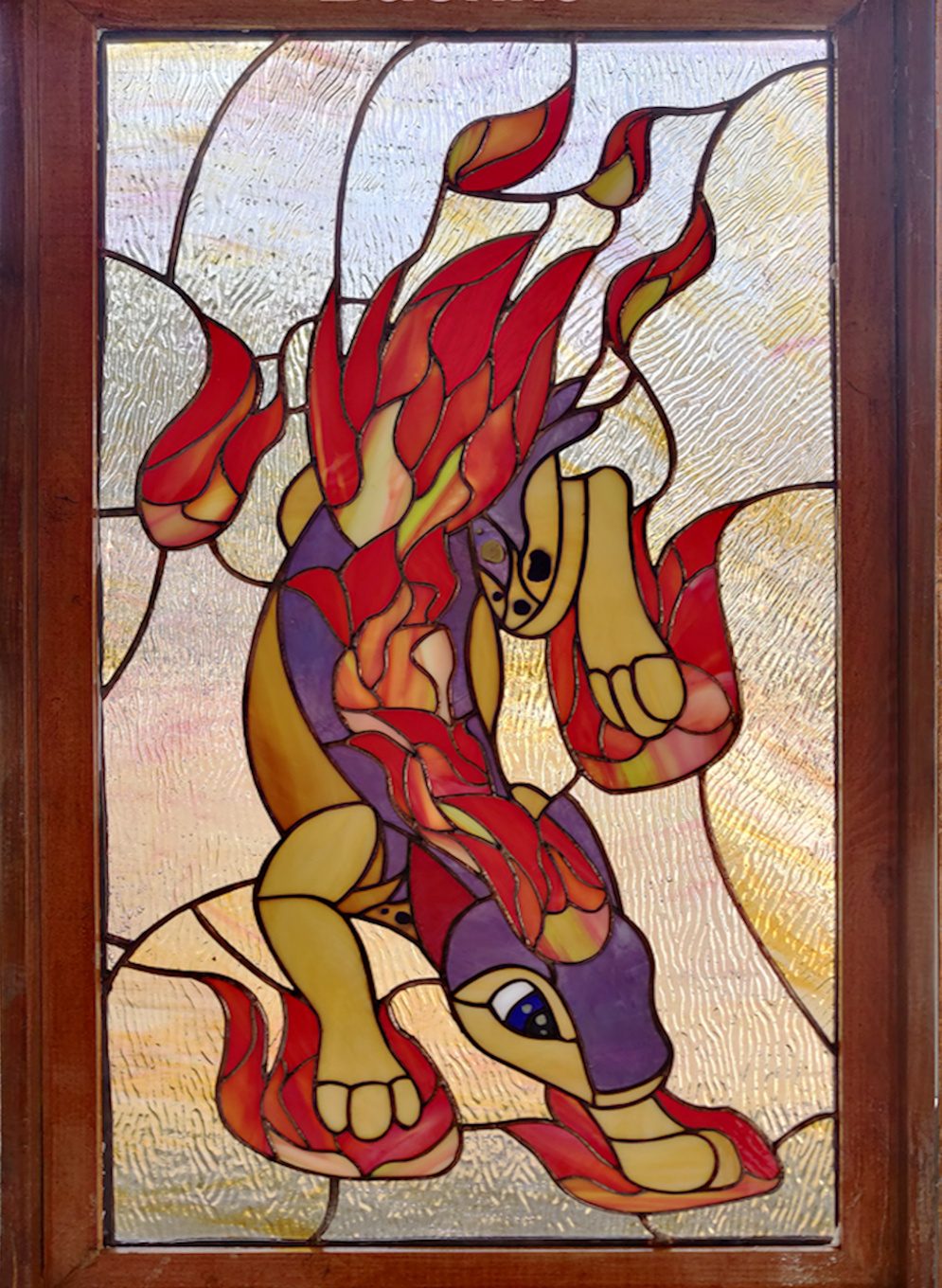 Stained glass of my quilava, blitz.